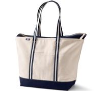 Lands' End Open Top Canvas Tote Bag | High Rise, 100% Cotton Interlock, Relaxed Straight Leg, Side Pockets, Regular Petite Tall and Plus Inseams, Lounge