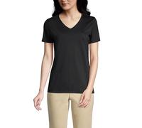 Lands' End - Women’s Supima Short Sleeve V-Neck Black T-Shirt - Size S - 100% Supima Cotton Jersey - Easy Care - Relaxed Fit - Ladies Tops, Women's Clothing