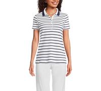 Lands' End - Women’s Supima White Polo Shirt - Size L - 100% Supima Cotton Jersey - Side Vents - Silky-Soft, Long-Lasting Comfort - Womens Tops, Clothes for Women