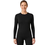 Lands' End Women’s Thermaskin Baselayer Long Sleeve Crewneck Top - Lightweight Heat-Generating Thermal Shirt, Black, XL