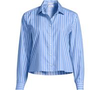 Lands' End Women's Boxy Cropped Non-Iron Shirt in Bright Blue | Size: 8 lands end Bright Blue 8