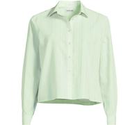 Lands' End Women's Boxy Cropped Non-Iron Shirt in Green | Size: 8 lands end Green 8