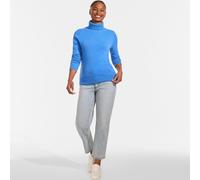 Lands' End Women's Cashmere Roll Neck Jumper in Blue | Size: 10-12 lands end Blue 10-12