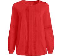 Lands' End Women's Cotton Modal Lace Pintuck Blouse in Red | Size: 14-16 lands end Red 14-16