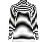 Lands' End Women's Cotton Polo Neck Top in True Black | Size: 10-12 lands end True Black 10-12