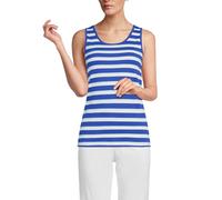 Lands' End Women's Cotton Tank Top, Blue Breeze Shadow Stripe, 2X