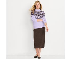 Lands' End Women's Crinkle Bias Pull-on Midi Skirt in Dark Brown | Size: 14-16 lands end Dark Brown 14-16