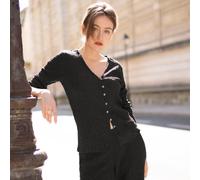 Lands' End Women's Crinkle Cardigan in Black | Size: 14-16 lands end Black 14-16