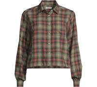 Lands' End Women's Cropped Flannel Shirt in Olive | Size: 16-18 lands end Olive 16-18