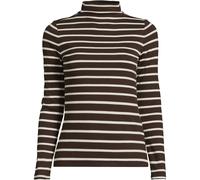 Lands' End Women's Drapey Rib Polo Neck Top in Brown | Size: 14-16 lands end Brown 14-16