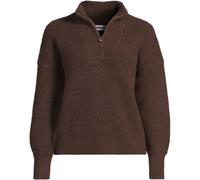 Lands' End Women's Fuzzy Quarter Zip Pullover in Dark Brown | Size: 16-18 lands end Dark Brown 16-18