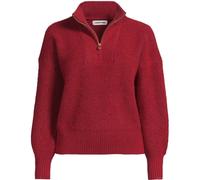 Lands' End Women's Fuzzy Quarter Zip Pullover in Dark Red | Size: 14-16 lands end Dark Red 14-16