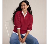 Lands' End Women's Fuzzy Quarter Zip Pullover in Dark Red | Size: 16-18 lands end Dark Red 16-18