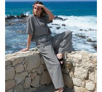 Lands' End Women's Gingham Wide Leg Trousers in Black | Size: 12 lands end Black 12