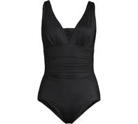 Lands' End Women's Grecian V-neck Slender Swimsuit - Mastectomy in Black | Size: 16 lands end Black 16