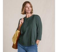 Lands' End Women's Lightweight Cotton Modal Embellished Blouse in Bottle Green | Size: 16-18 lands end Bottle Green 16-18