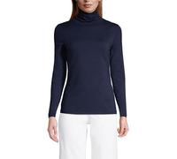 Lands' End Women's Lightweight Jersey Skimming Long Sleeve Turtleneck, Radiant Navy, L Petite
