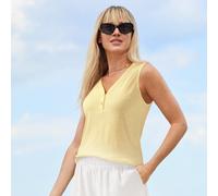 Lands' End Women's Linen Blend Sleeveless Top in Yellow | Size: 10-12 lands end Yellow 10-12