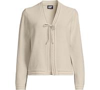 Lands' End Women's Linen Cotton Blend Tie Front Cardigan in Natural | Size: 10-12 lands end Natural 10-12