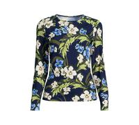 Lands' End Women's Long Sleeve Crew Neck SunShade UPF50 Quick Dry Swim Tee in Dark Navy | Size: Small lands end Dark Navy S