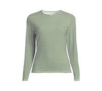 Lands' End Women's Long Sleeve Crew Neck SunShade UPF50 Quick Dry Swim Tee in Green | Size: Medium lands end Green M
