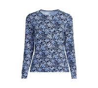 Lands' End Women's Long Sleeve Crew Neck SunShade UPF50 Quick Dry Swim Tee in Indigo | Size: Large lands end Indigo L
