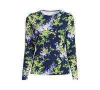 Lands' End Women's Long Sleeve Crew Neck SunShade UPF50 Quick Dry Swim Tee in Navy | Size: Medium lands end Navy M