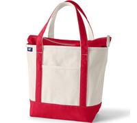 Lands' End Women's Medium Zip Top Canvas Tote Bag in Natural lands end Natural