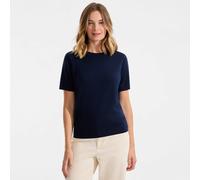 Lands' End Women's Merino Short Sleeve Jumper in Dark Navy | Size: 10-12 lands end Dark Navy 10-12