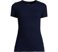 Lands' End Women's Micro Rib Crew Neck T-shirt in Dark Navy | Size: 8 lands end Dark Navy 8