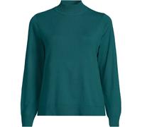 Lands' End Women's Petite Button Cuff Polo Neck Jumper in Emerald | Size: 8 lands end Emerald 8