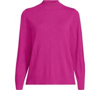 Lands' End Women's Petite Button Cuff Polo Neck Jumper in Magenta | Size: 16-18 lands end Magenta 16-18