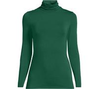 Lands' End Women's Petite Cotton-modal Roll Neck Top in Bottle Green | Size: 10-12 lands end Bottle Green 10-12