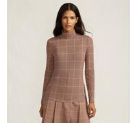 Lands' End Women's Petite Cotton-modal Roll Neck Top in Brown | Size: 14-16 lands end Brown 14-16