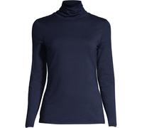 Lands' End Women's Petite Cotton-modal Roll Neck Top in Dark Navy | Size: 16-18 lands end Dark Navy 16-18