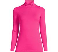 Lands' End Women's Petite Cotton-modal Roll Neck Top in Magenta | Size: 10-12 lands end Magenta 10-12