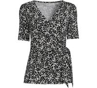 Lands' End Women's Petite Cotton Modal Side Tie Elbow Sleeve Top in Black | Size: 14-16 lands end Black 14-16