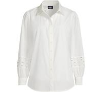Lands' End Women's Petite Cutwork Detail Shirt in White | Size: 8 lands end White 8