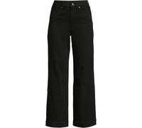 Lands' End Women's Petite Denim Wide Leg Cropped Jeans, High Waisted in Black | Size: 8 lands end Black 8