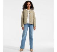 Lands' End Women's Petite Diamond Quilted Linen Blend Jacket in Olive | Size: 14-16 lands end Olive 14-16