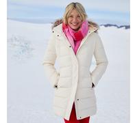 Lands' End Women's Petite Hooded Down Coat in Ivory | Size: 14-16 lands end Ivory 14-16