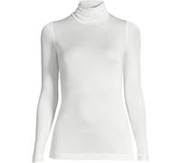 Lands' End Women's Petite Lightweight Silk Interlock Roll Neck Top in Ivory | Size: 10-12 lands end Ivory 10-12