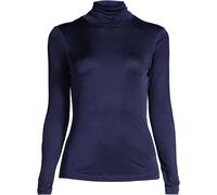 Lands' End Women's Petite Lightweight Silk Interlock Roll Neck Top in Navy | Size: 8 lands end Navy 8