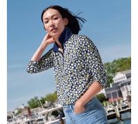 Lands' End Women's Petite Long Sleeve Supima Cotton Polo Shirt Blue M