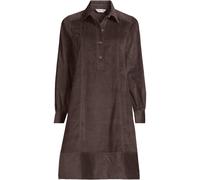 Lands' End Women's Petite Long Sleeve Wide Wale Cord Popover Shirt Dress in Dark Brown | Size: 14-16 lands end Dark Brown 14-16