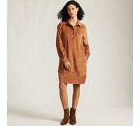 Lands' End Women's Petite Long Sleeve Wide Wale Cord Popover Shirt Dress in Light Brown | Size: 14-16 lands end Light Brown 14-16