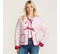 Lands' End Women's Petite Lulu Guinness Lip Quilted Jacket in Pale Pink | Size: 16-18 lands end Pale Pink 16-18