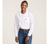 Lands' End Women's Petite Lulu Guinness Lips Poplin Shirt in White | Size: 10-12 lands end White 10-12