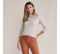 Lands' End Women's Petite Merino Roll Neck Sweater in Beige | Size: 14-16 lands end Beige 14-16