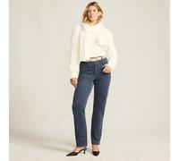 Lands' End Women's Petite Rail Cord Straight Leg Trousers, High Waisted in Indigo | Size: 16 lands end Indigo 16